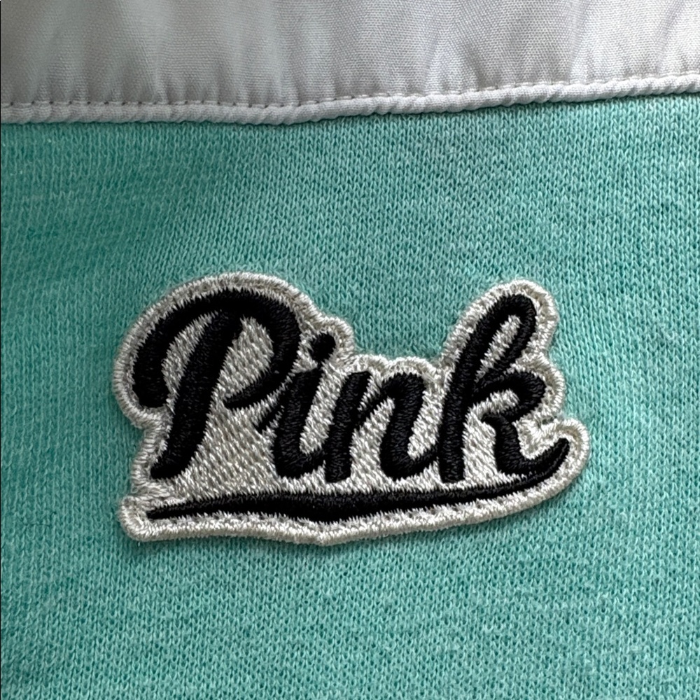 Victoria's Secret Y2K Quarter Zip Sweatshirt Size Small Love Pink - Picture 7 of 9